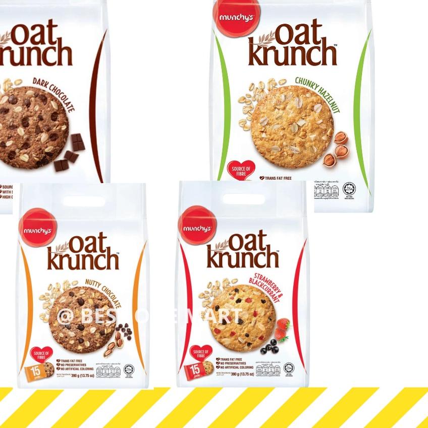 

● Munchys Oat Krunch 390 g - Dark Chocolate - Chunky Hazelnut - Strawberry Blackcurrant ❈