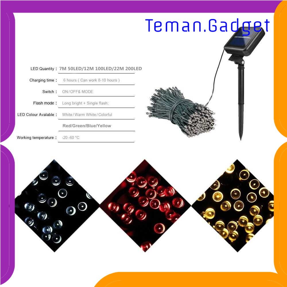 TG-LMP Leclstar Lampu Hias String Lights Dekorasi Taman Solar 12 Meter 100LED - S-04