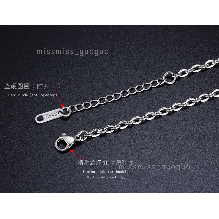 Missmiss Kalung Rantai Bentuk O Bahan Titanium Steel Gaya Korea / Jepang