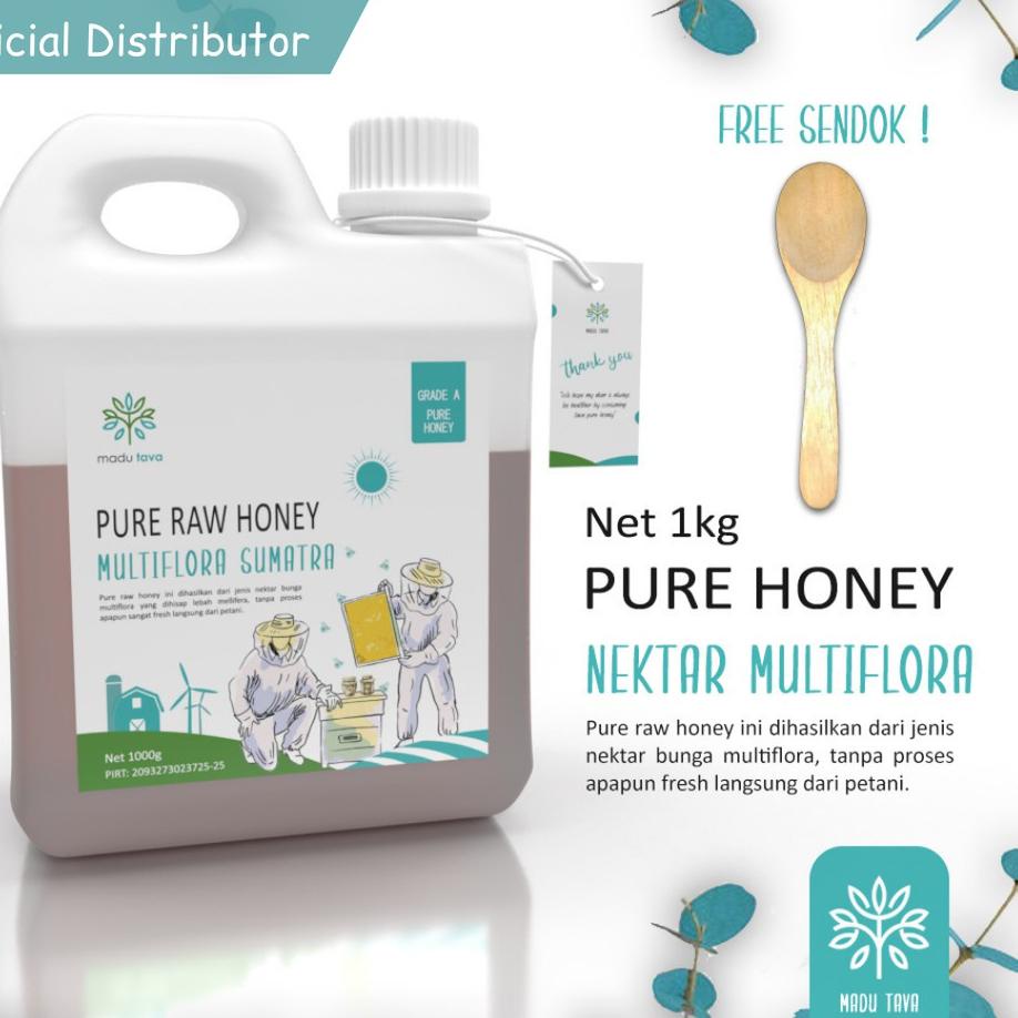 

NEW |BMH|Madu Murni Asli 1kg Tava Grade A Nektar Multiflora Java 100% Alami Pure Natural Raw Honey