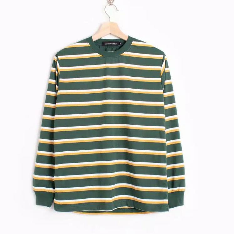 Harga Spesial KAOS STRIPE LENGAN PANJANG SALUR BELANG BELANG STRIP CVC KAOS DISTRO