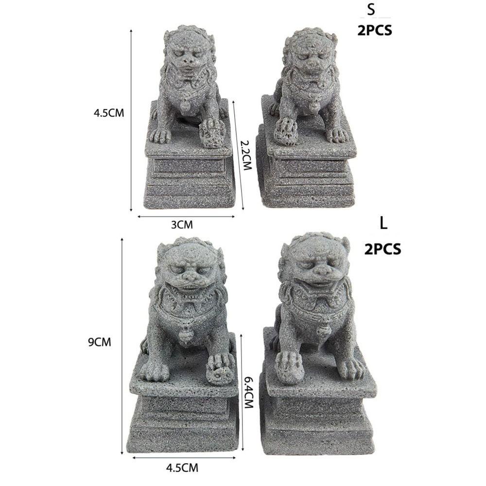 NEEDWAY Needway Lion Ornamen Aman Multi Fungsi Gaya China Micro-view Mini Kualitas Bagus Halaman Pengerjaan Halus Ornamen Mobil