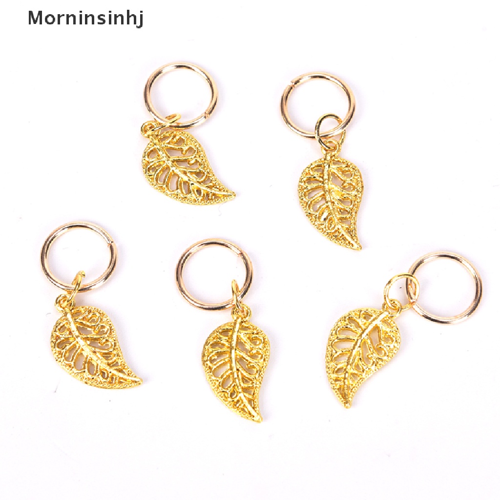 Mornin 80Pcs Dekorasi Liontin Gimbal Manik-Manik Manset Logam Cincin Rambut Klip id