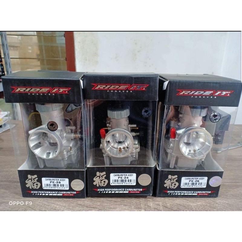 Karburator Ride It Original PE 24 | PE 26 | PE 28 mm, Settingan Enteng Dan Langsam Karbu Racing (Bonus Pilot Jet, Main Jet, Jarum)