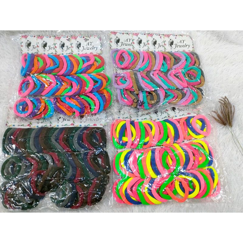 IKAT  RAMBUT ELASTIS WOLL BESAR  polos warna isi 6pcs