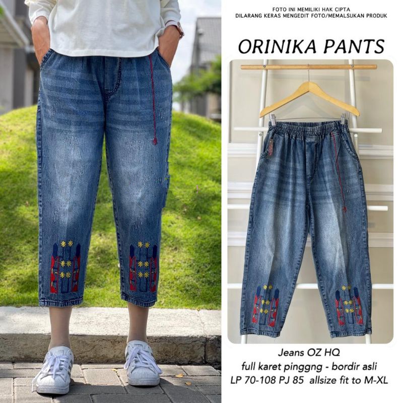 Ozaika Jeans Rubber Pants / Orinika Bordir Jeans Boyfriend