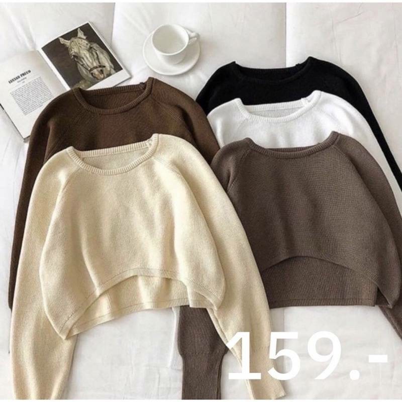 Atasan Rajut Wanita Lengan Panjang Crop Wanita Sakila - HOPYLOVY