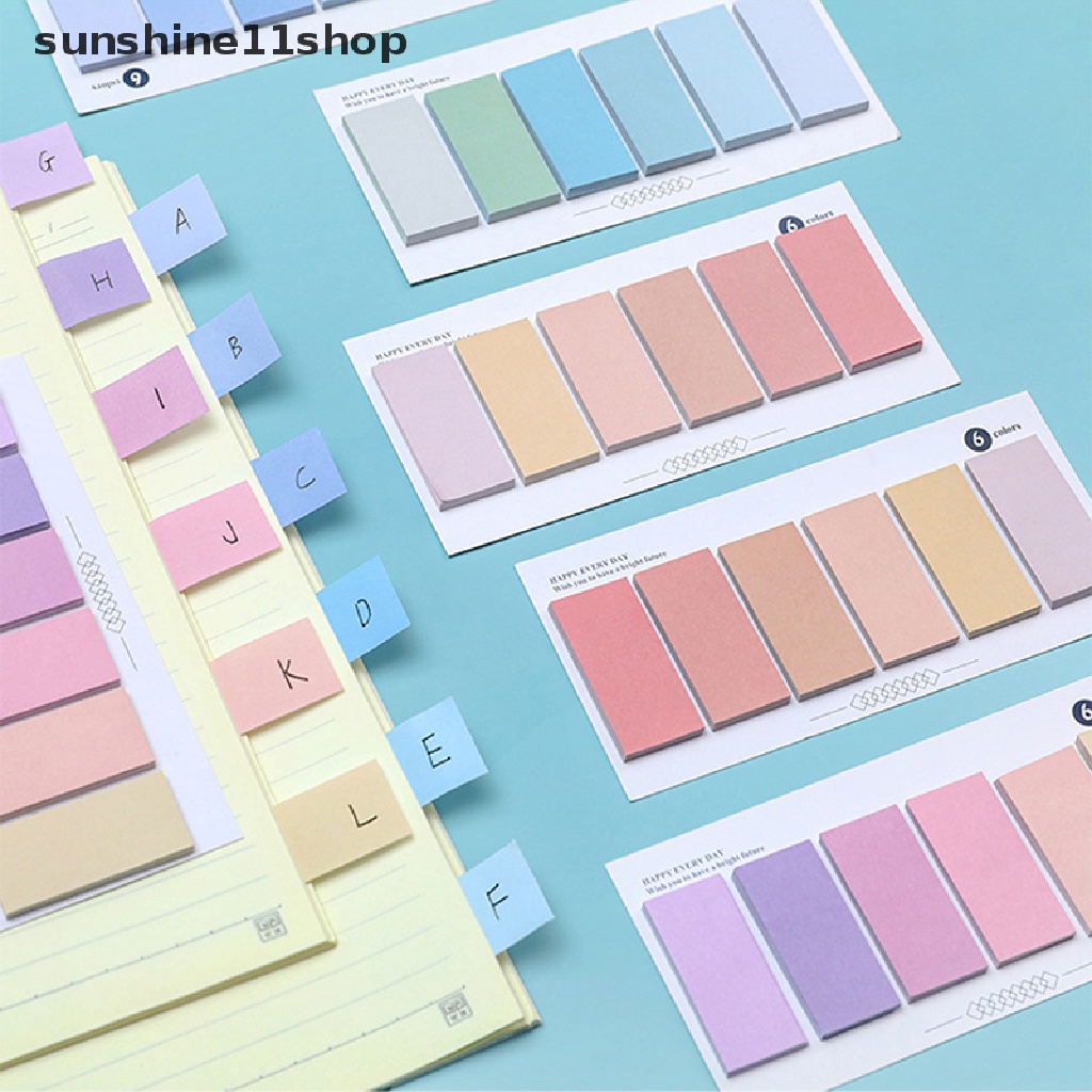 Sho 120pcs Gradasi Warna Sticky Index Tab Penanda Halaman Novelty Sticky Notes Memo Pad Index Stiker Bookmark Halaman Stiker Alat Tulis Kantor Sekolah N