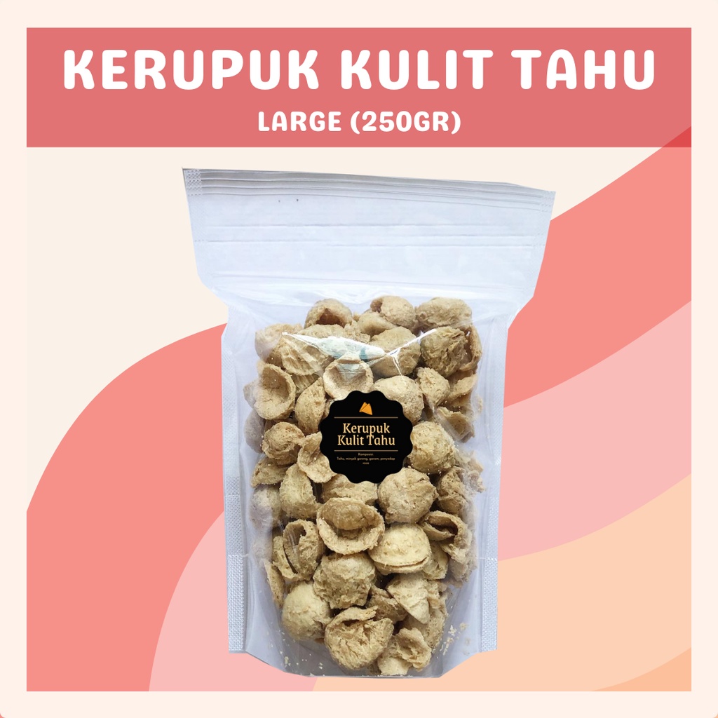 [DELISH SNACKS] Kerupuk Kulit Tahu (L) 250gr / Snack Cemilan Camilan Kripik Krupuk Tahu Bulat Asin Gurih