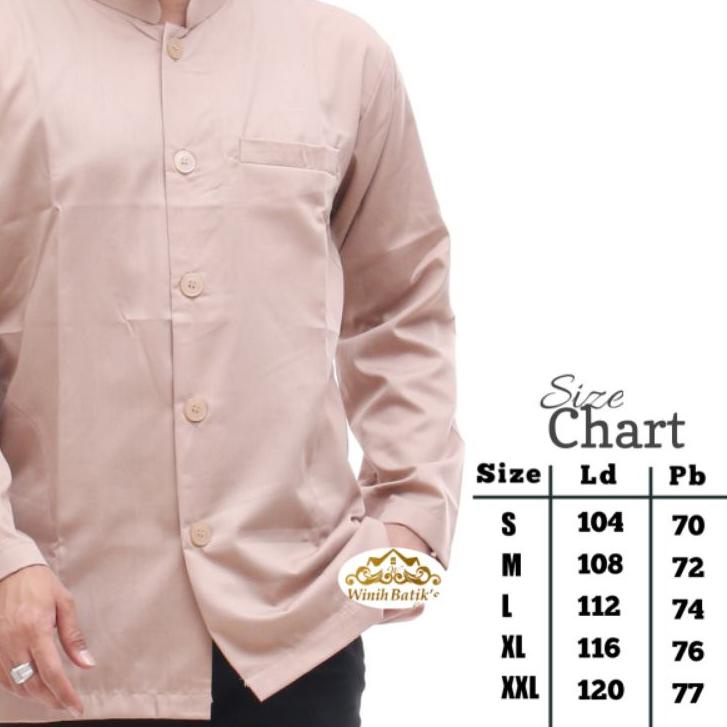 ➷ Winih Batiks - Baju Koko Pria Koko Ammu Original Kafana Semi Jas Koko Polos Lengan Panjang ➸