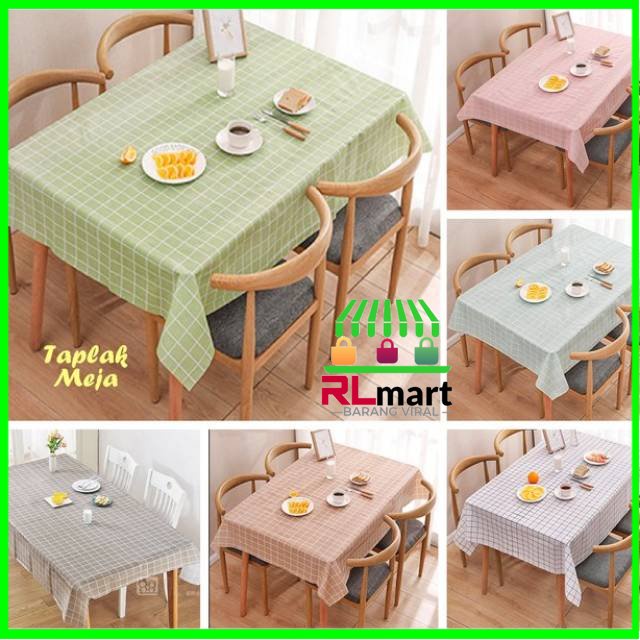 Taplak Meja Anti Air dan Anti Minyak/ Alas Meja Motif Kotak-Kotak/Cover Meja serbaguna