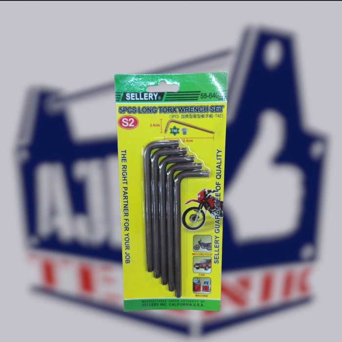 Kunci L bintang T40 sellery Torx key long T40 satuan/eceran