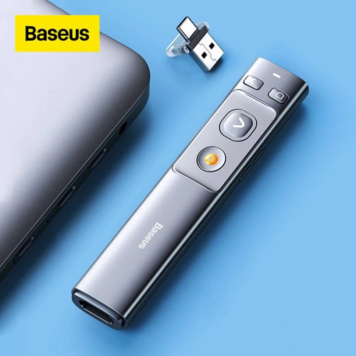 

[[JNT COD]] BASEUS WIRELESS PRESENTER POINTER PEN REMOTE CONTROL LASER POINTER PEN