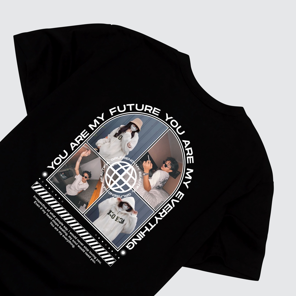 DESAIN A26 - A50 I KAOS CUSTOM FOTO STREETWEAR DEPAN &amp; BELAKANG UKURAN A3 ( BESAR ) | BISA REQUES FOTO SENDIRI - SAHABAT - PACAR - DLL | SABLON CUSTOM FOTO SATUAN TERMURAH