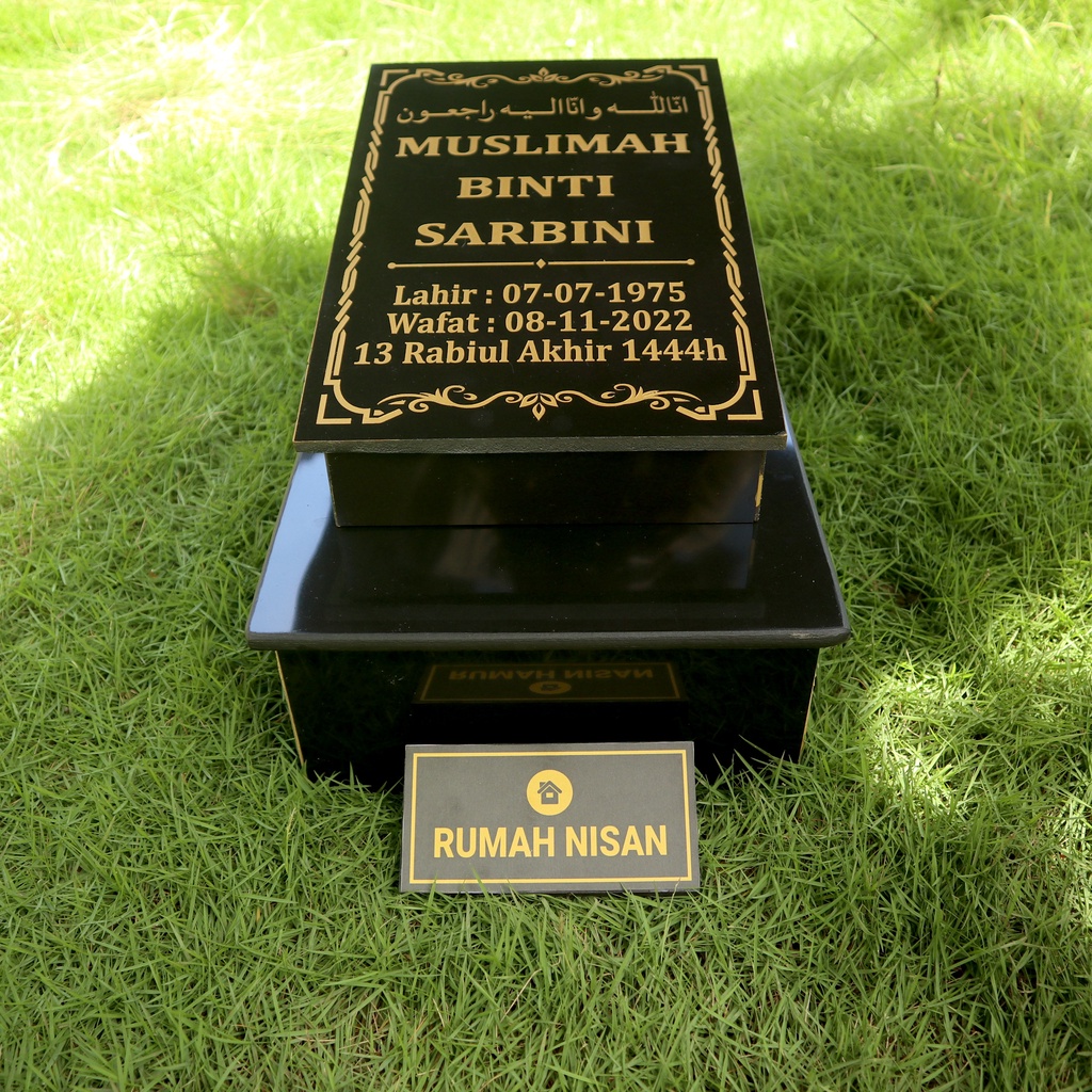 BATU MAKAM TUGU KOTAK FULLSET GRANIT - PACKING KAYU