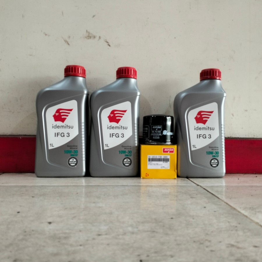 Paket Oli Mesin Mobil Idemitsu 10W30 3 L + Filter Oli Karimun, Splash