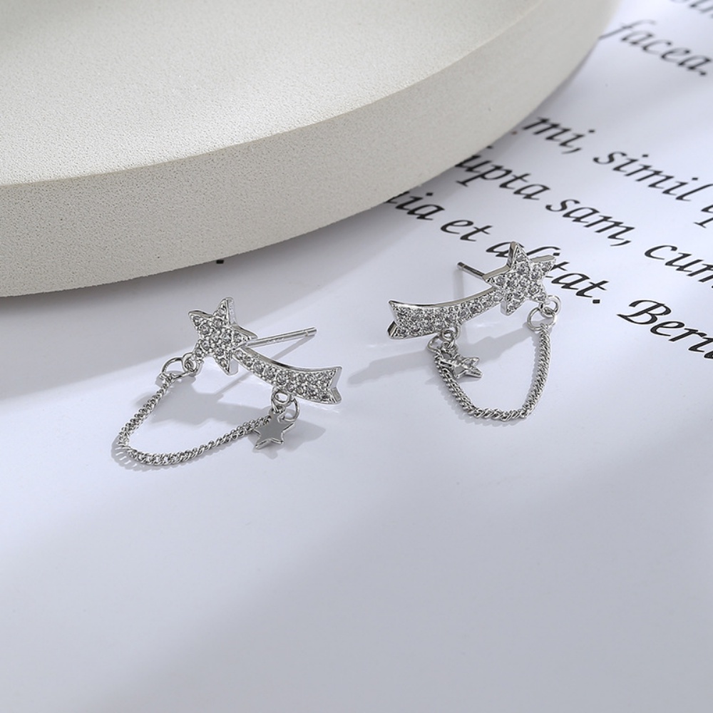 Deartiara Individualized Cool Romantic Star Earrings Anting Rumbai Rantai Bintang Kecil Anting Gaya Korea