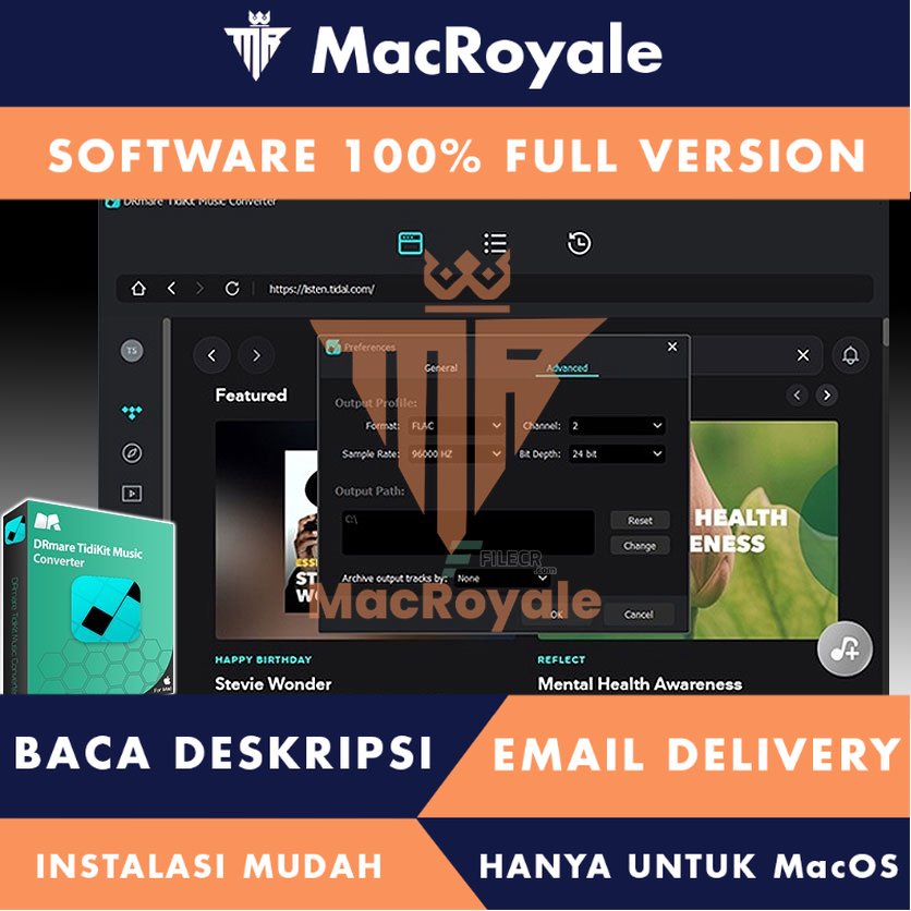 [MacOS] DRmare TidiKit Music Converter Full Version Lifetime Full Garansi