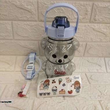 botol minum beruang bening 1.4 liter lucu dan imut