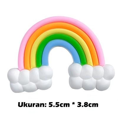 Cake topper hiasan kue clay pelangi rainbow awan Kecil 3D Bahan Clay Resin Warna Warni