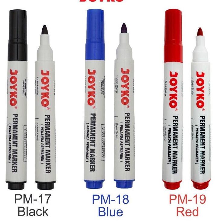 

12.12 FLASH SALE Spidol Permanent Marker Joyko PM-17,18,19 ( 1pak/12pcs ) !!
