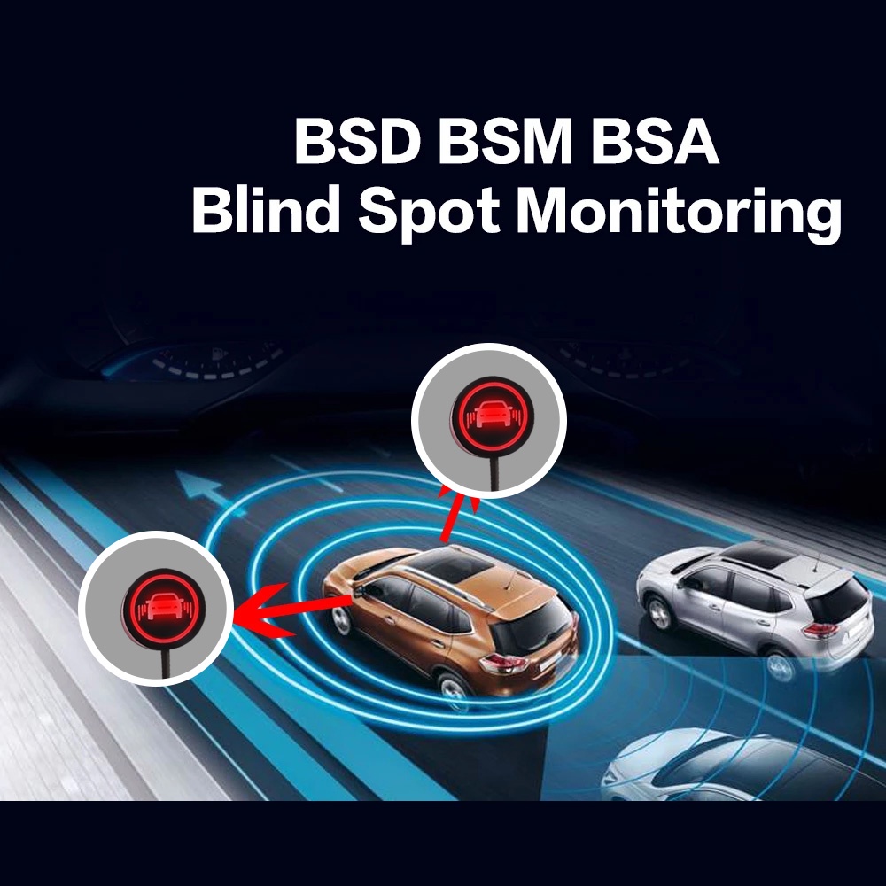 2pcs Car Blind Spot Radar Detection System Lampu Peringatan Mengemudi Bantuan Bolak Balik Sensor Microwave Lampu Sinyal Mobil Safety Driving Buzzer Annunciator