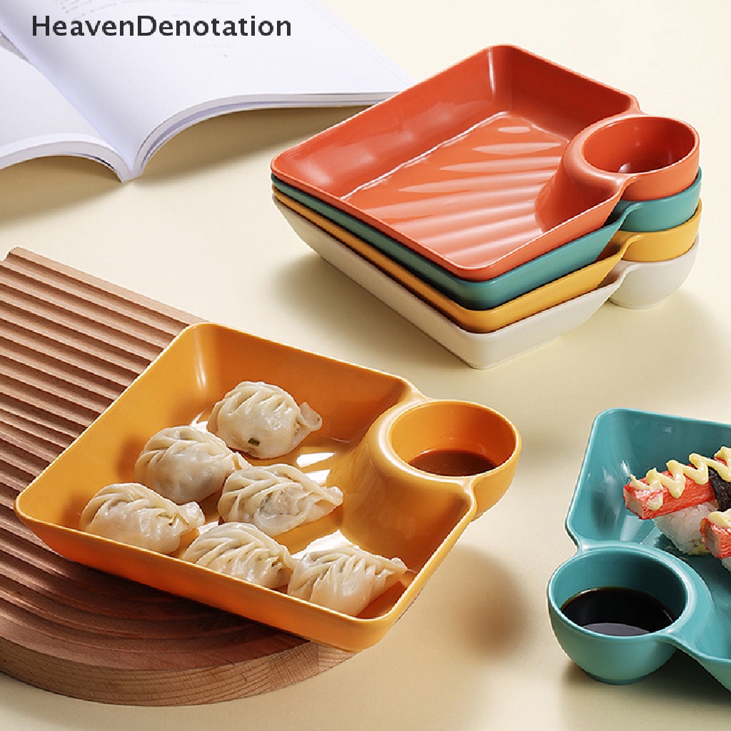 [HeavenDenotation] Piring Pangsit Persegi Besar Dengan gar Space Snack Platter Kreatif Terpisah Divided Tray Peralatan Makan Peralatan Makan Natal HDV