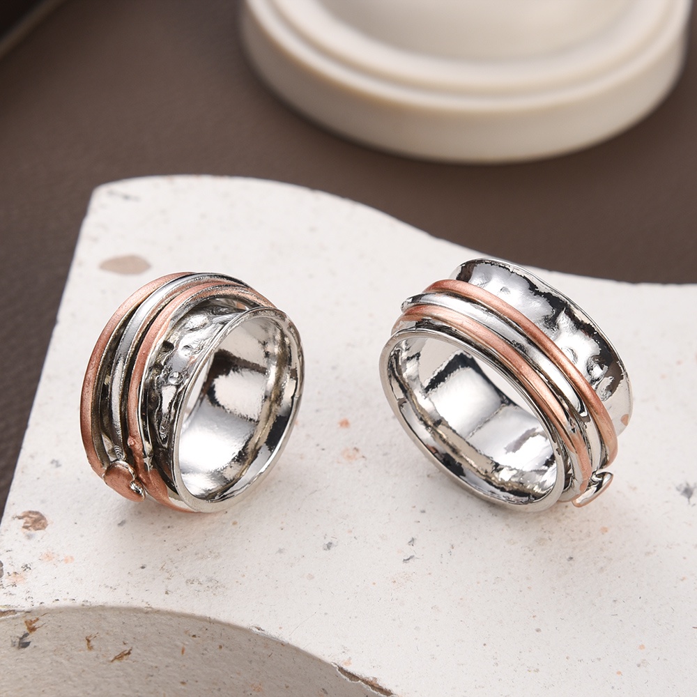 Jantung Jari Cincin Indah Hadiah Wanita Elegan Berputar Kecemasan Relief Rings Fashion Perhiasan Ladies Party Rings