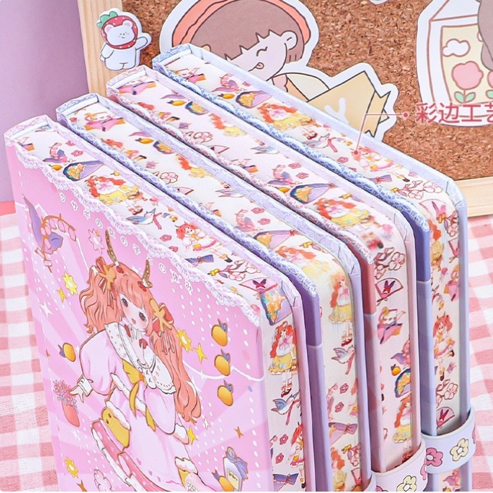 

Magnetic Notebook Buku Diary Girl Holiday PU Leather Buku Catatan - 3272