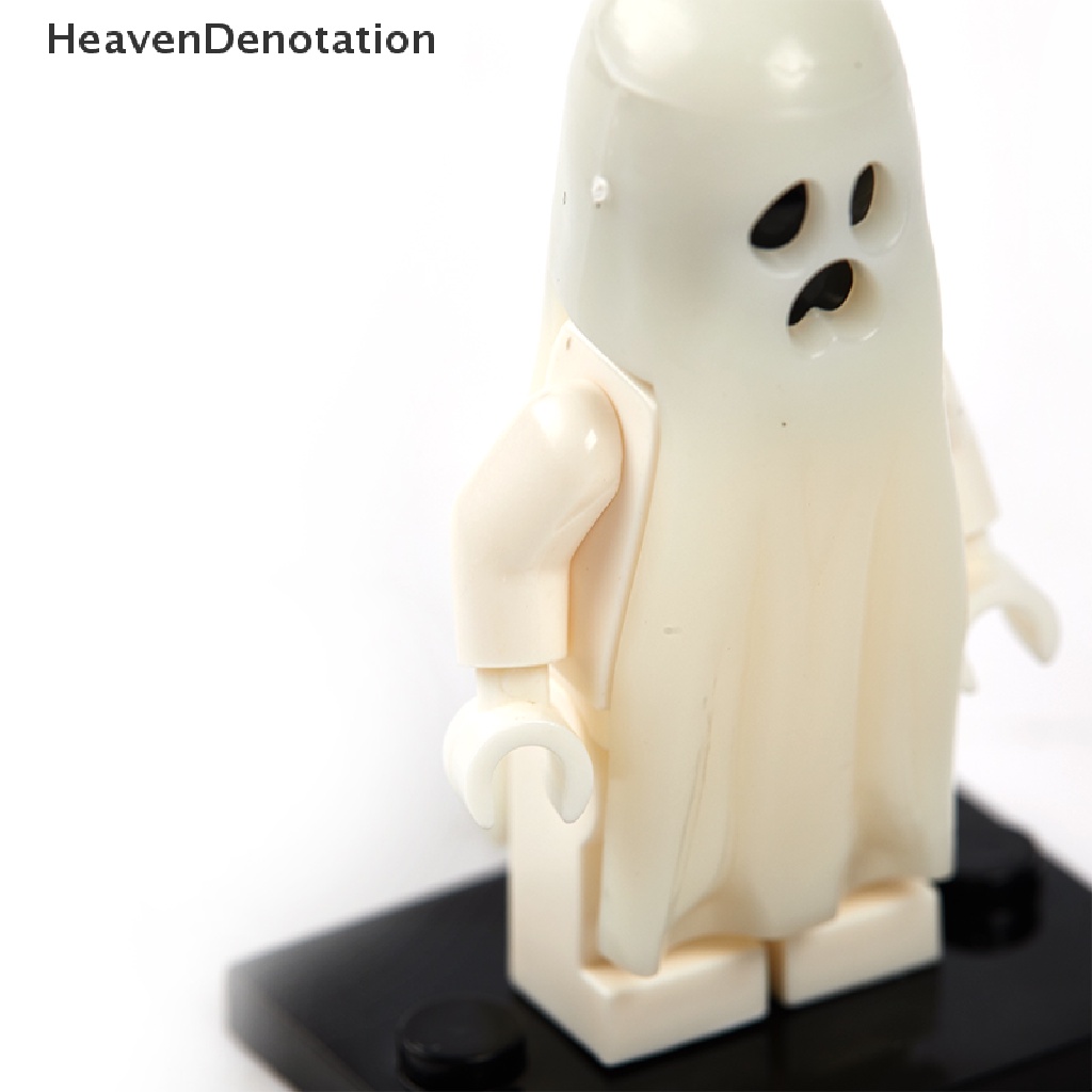 [Denotasi Surga] Seri Halloween Blok Bangunan Luminous Smiling Ghost Model Action Figure HDV