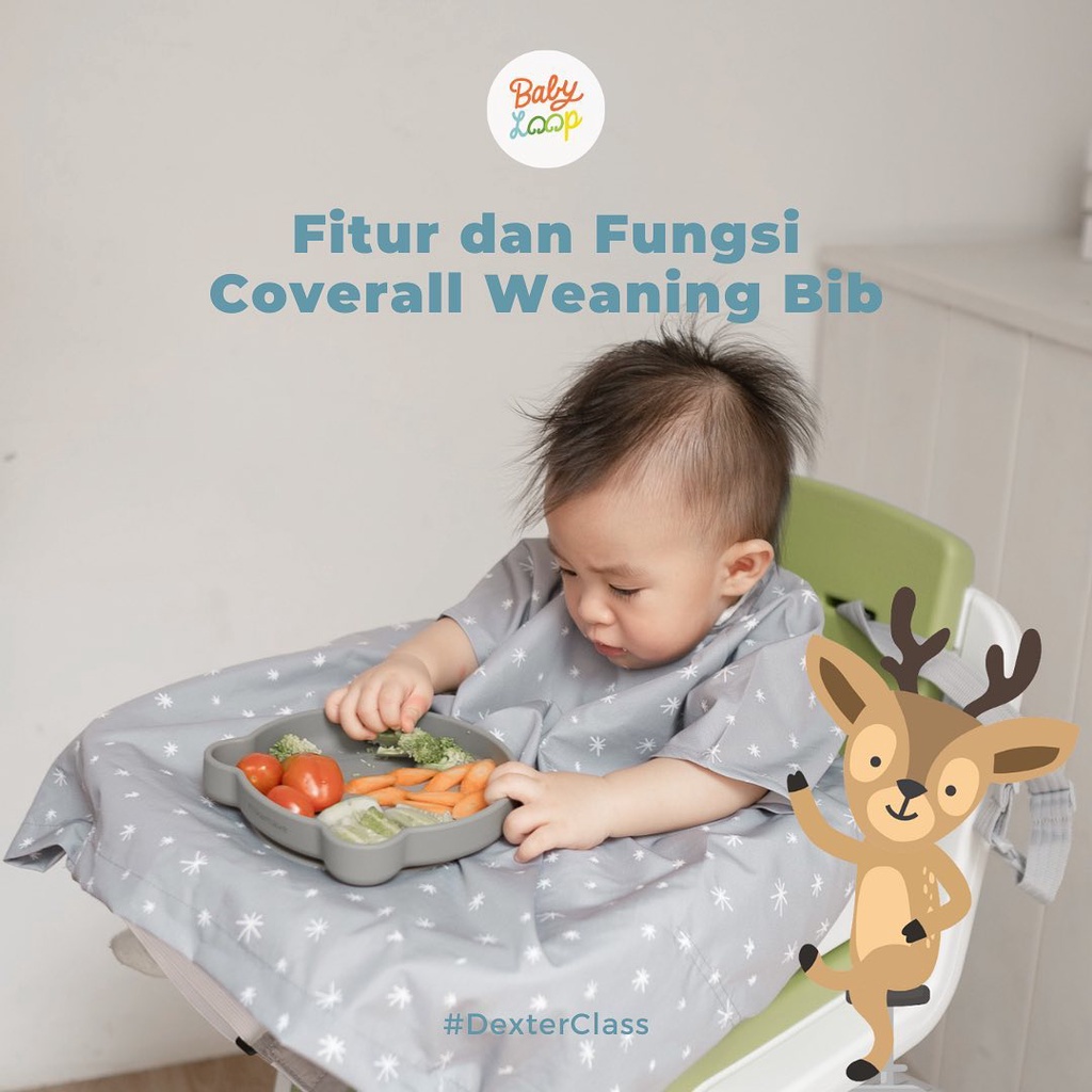 Baby Loop - Coverall Weaning Bib - Celemek Makan Bayi Anti Air