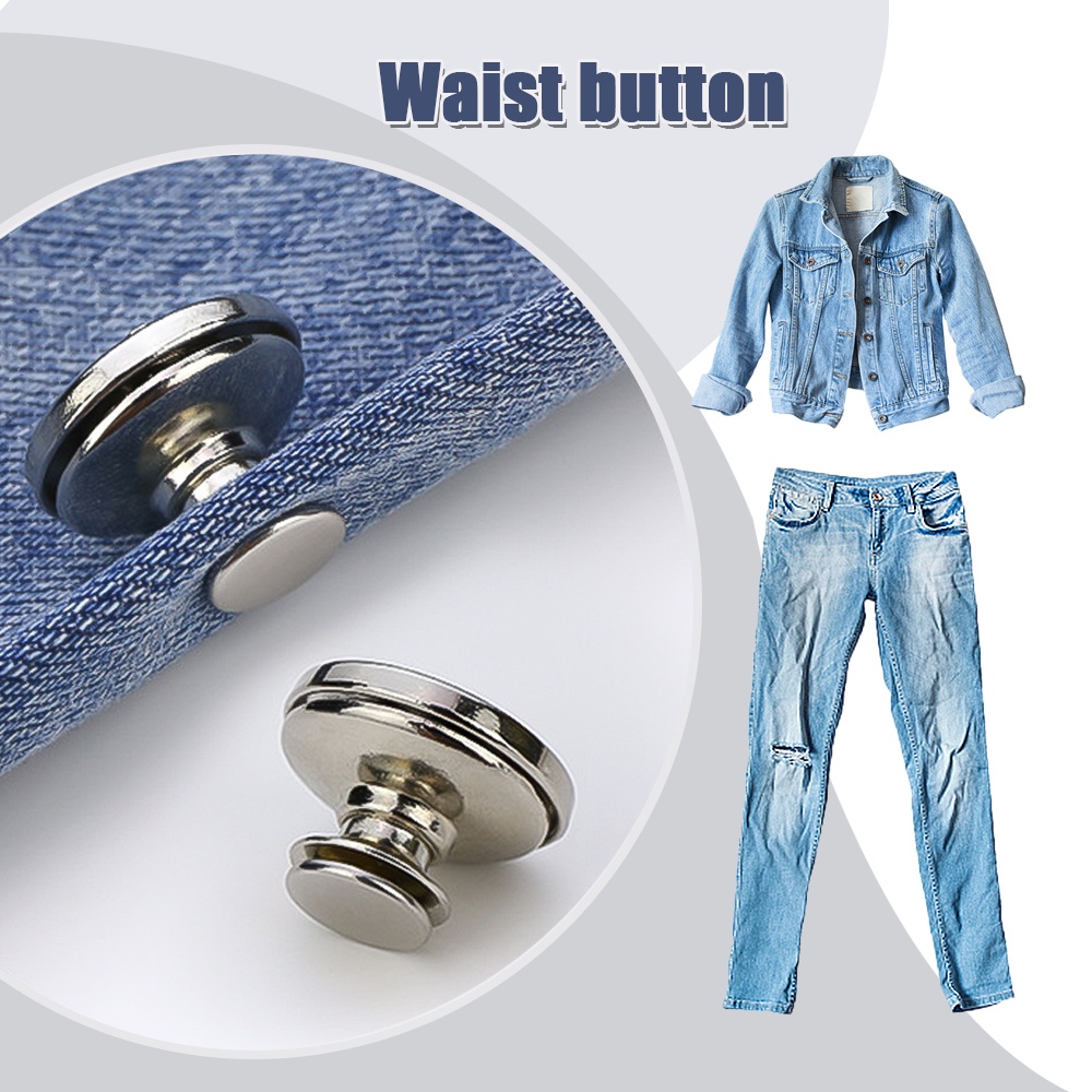 Detachable Reduce Waist Jeans Instant Jahit-Bebas Metal Gesper Pinggang Untuk Celana Bebas Paku Pengikat Kancing Pinggang Removable Jeans Button Universal Retro Button Buckle