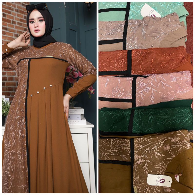 gamis syar.i saci polos kombinasi broklat