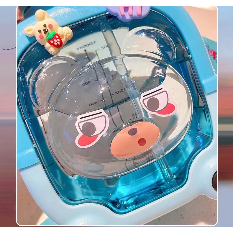 Gelas Perut Besar, Gelas Air Plastik Kapasitas Besar 1000ml, Botol Air Portabel Siswa, Pengganti Gelas Jerami Anak