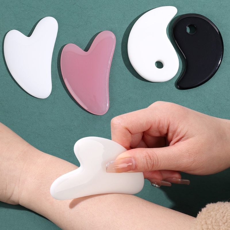 Pink Resin Heart-shaped Gua Sha Massager / Face Massage Pressure Therapy for Face Neck Body Massage