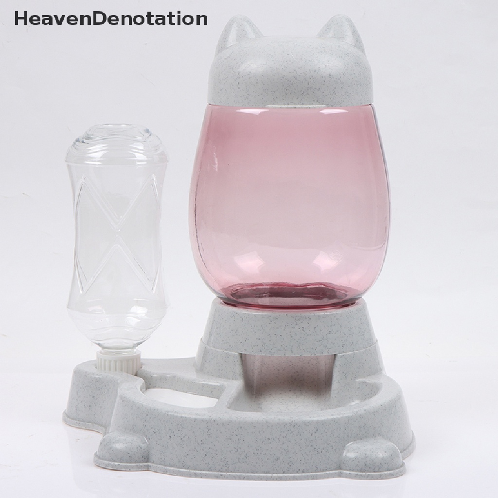 [HeavenDenotation] 2 IN 1 Cat Water And Food Dispenser Automatic Dog Cats Drinking Bottles HDV