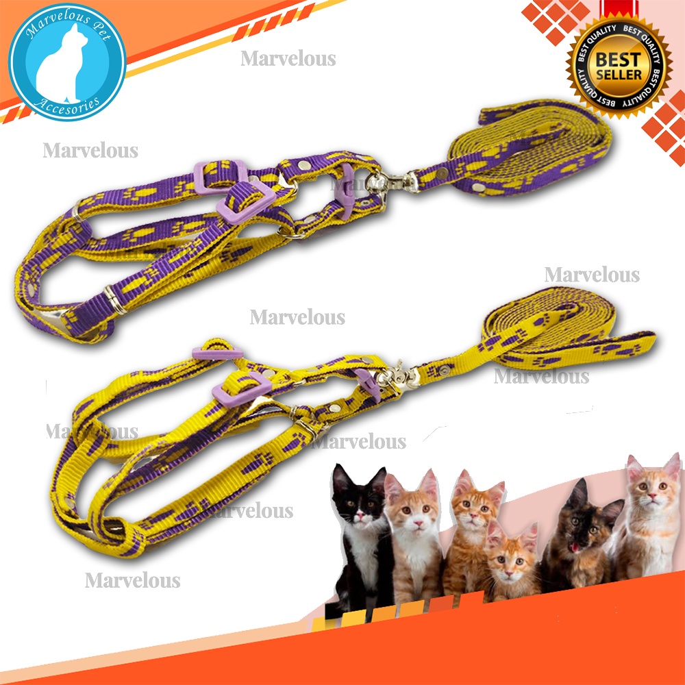 Tali Kucing Harness Motif Tapak Kaki Panjang Tali 150 cm