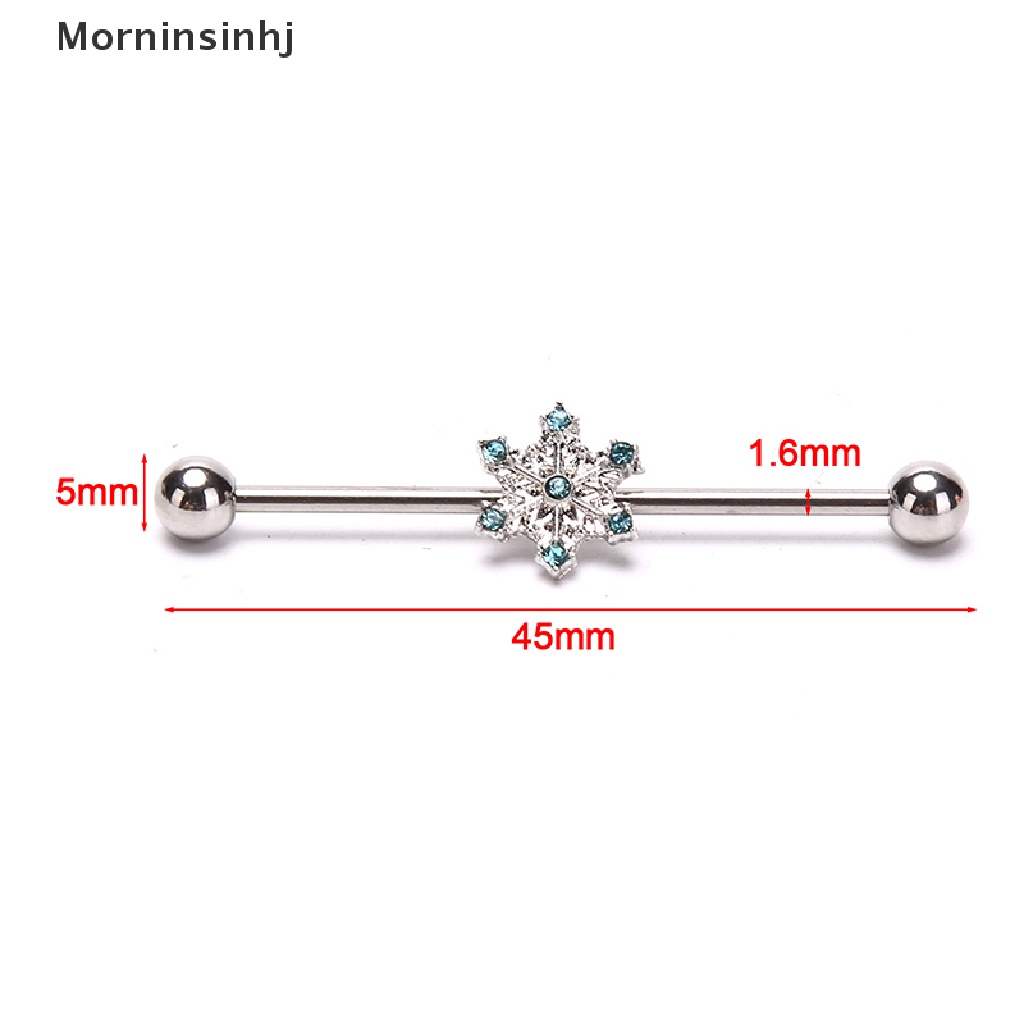 Mornin 1Pc Stainless Steel Helix Cartilage Tragus Panjang Ear Bar Anting Perhiasan id