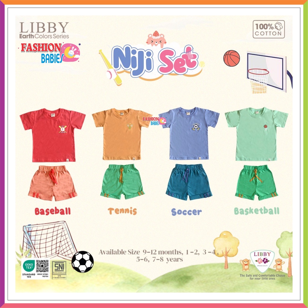 LIBBY NIJI SET BOY &amp; GIRL SERIES | LIBBY EARTH COLOUR 0-8 TAHUN