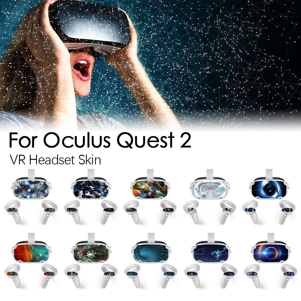 POPULAR Populer VR Headset Skin DIY Decal Wrapping Cover Controller Stiker Untuk Oculus Quest2
