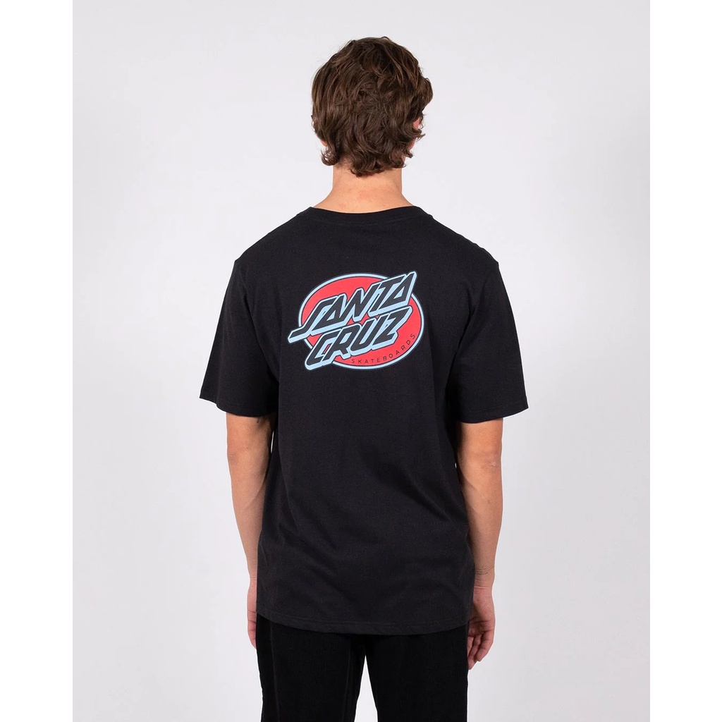 Santa Cruz Lined Oval Dot Black Tee