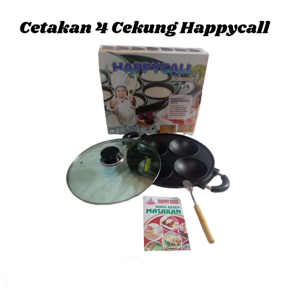 Cetakan 4 Cekung Happycall / Cetakan Serabi / Cetakan Apem Selong