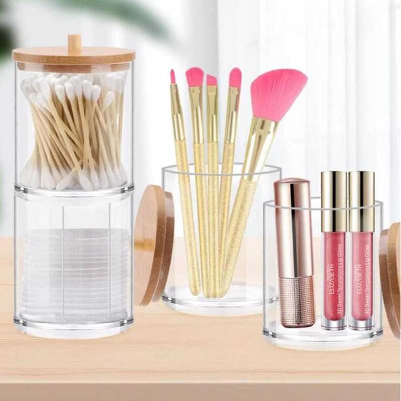 Luckyfox Tempat Kapas Aksesoris Toples Plastik Jar Make Up Organizer - LF3U