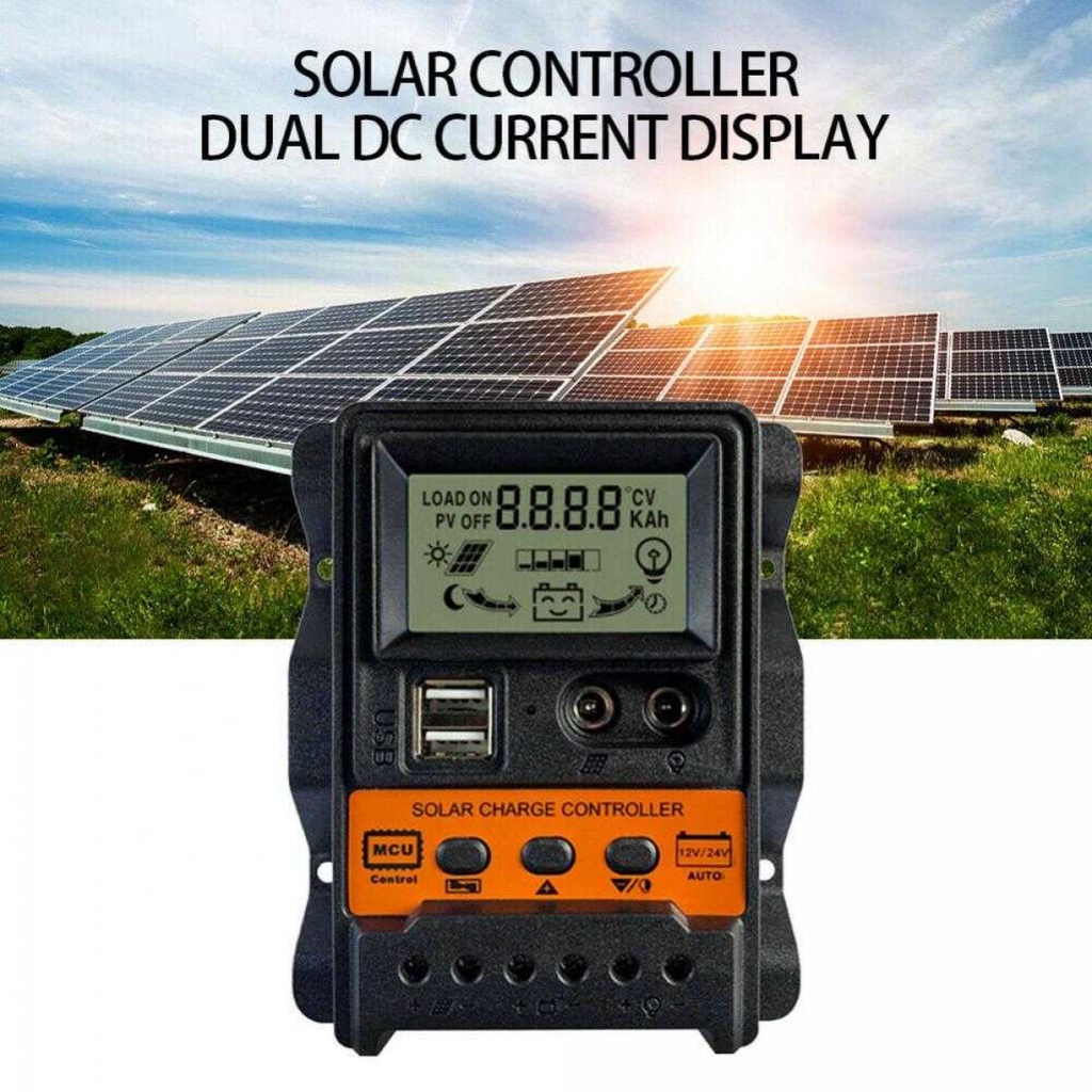 Solar Charge Controller LCD PWM Battery Regulator 12V/24V 30A