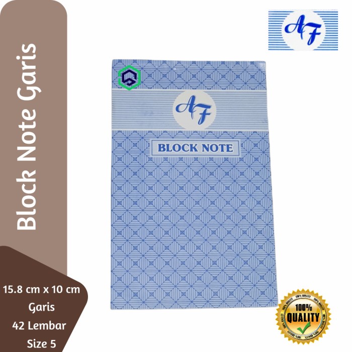 

Block Note Size 5 Garis 16 cm x 10 cm AF