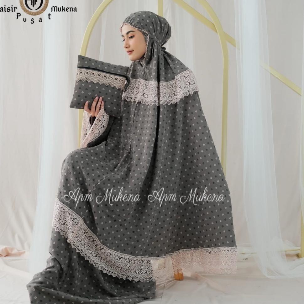 Terbaik Mukena Dewasa Airflow Crinkle Dot Elegan Mewah Daily Apm Renda Uragiri Premium Cantik