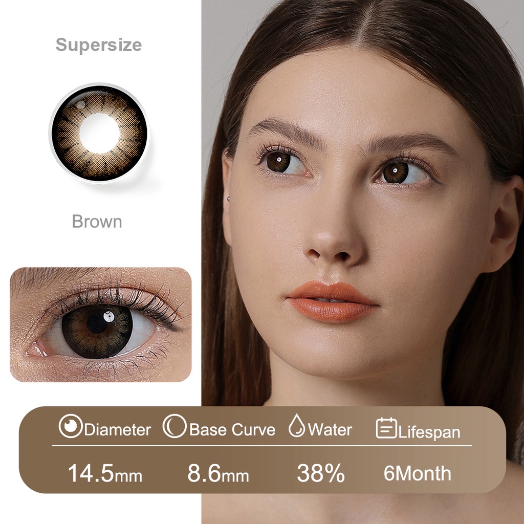 （COD)Softlens minus (-1.00 s/d -6.00) /Magister Softlens/ diameter 14.50 MM soflen minus grey/brown Softlens