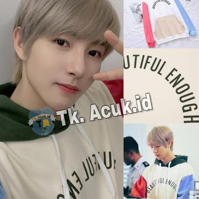 ☝ BEAUTIFUL ENOUGH COLOR BLOK HOODIE NCT RENJUN ✽