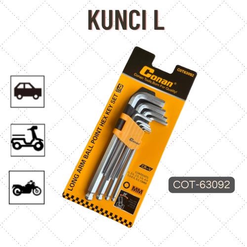 SET KUNCI L BALL POINT 9PCS / HEX KEY COT63091 COT63092 COT63093