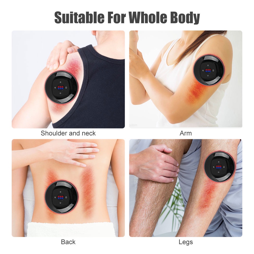 Electric Vacuum Cupping Massage Alat Kerik Elektrik Massager Alat kerok Badan Kerokan Terapi Bekam  Body Cups Anti-Cellulite Therapy Massager for Electric Guasha Scraping Fat Burning Slimming